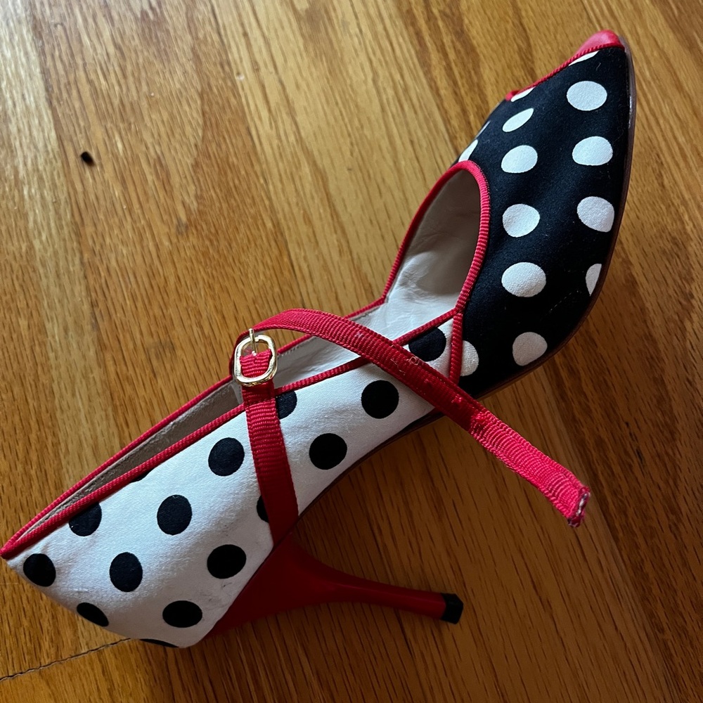 Comme Il Faut Amazing Dancing Shoes size 41 RARE polka dot white/black/red NEW!